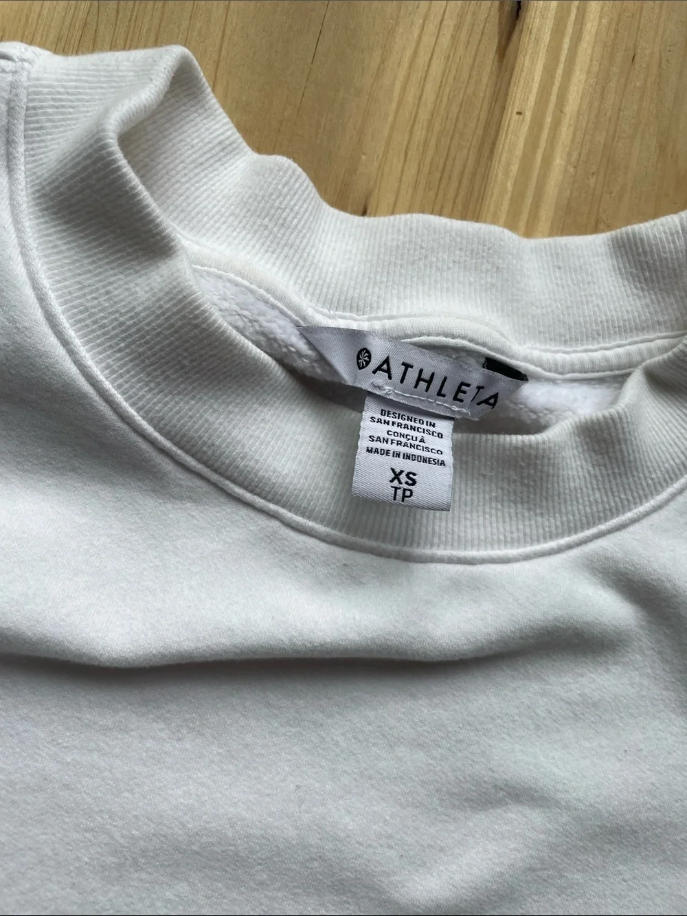 Athleta Slouchy Oversized White Crewneck Sweatshirt